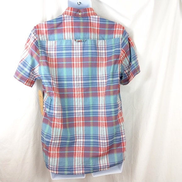 NWT Jeremiah Monroe Plain Weave Plaid Shirt - Picture 2 of 6